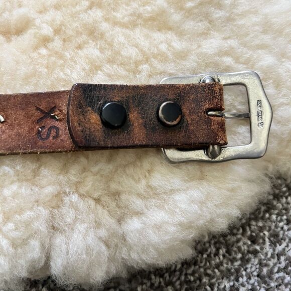 Vintage Rugby Ralph Lauren Handmade Leather Belt with Brass Hardware Unisex main image 4